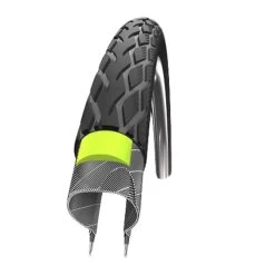 Pneu De Cyclisme Schwalbe Marathon Green Guard HS420 700x38C Rigide Noir Avec Bande Réfléchissante