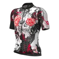 ALE Maillot Alé PRR Skull Manche Courte Blanc Noir Rouge