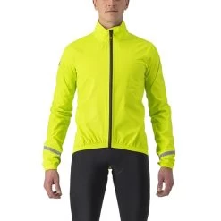 Veste Fine Imperméable Castelli Emergency 2 Vert Lime électrique