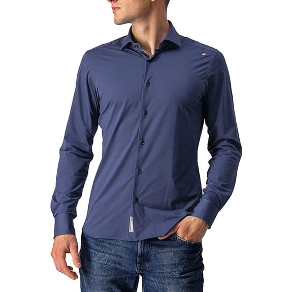Chemise Castelli VG Indigo Manche Longue Bleu