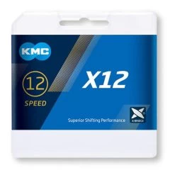 Chaîne KMC X-12 12V 126 Maillons Argent Noir