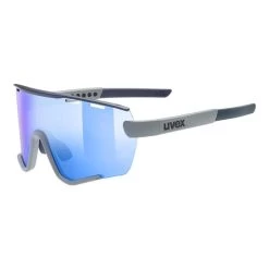 Lunettes Uvex Sportstyle 236 Set Gris Bleu Marine Mat Avec Verres à Effet Miroir Bleu